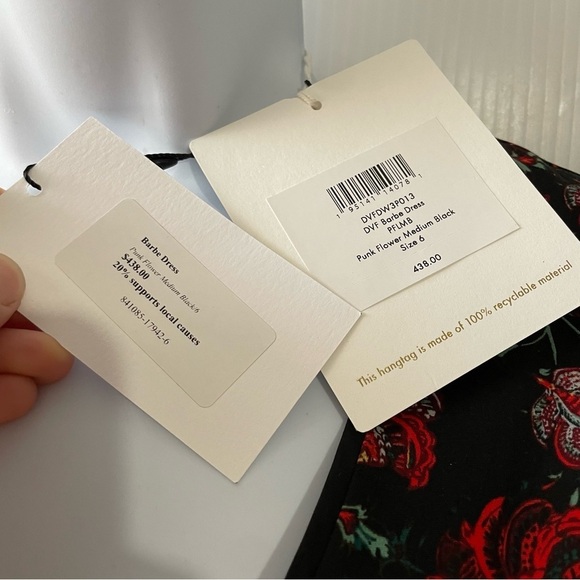 Diane Von Furstenberg Barbe Puffed Sleeves Mini Wrap Dress Punk Flower S… - Picture 7 of 16